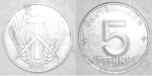 5 Pfennig République démocratique allemande (1949-1990) Aluminium 