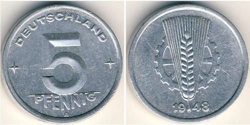 5 Pfennig République démocratique allemande (1949-1990) Aluminium 