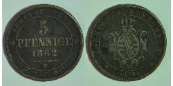 5 Pfennig States of Germany Cobre 