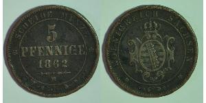 5 Pfennig States of Germany Copper 