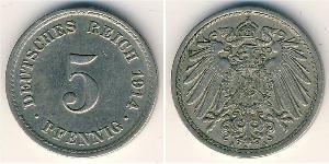 5 Pfennig German Empire (1871-1918) Copper/Nickel 