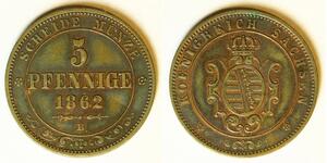 5 Pfennig States of Germany Cuivre 