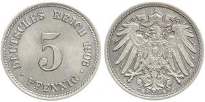 5 Pfennig Empire allemand (1871-1918) Cuivre/Nickel 