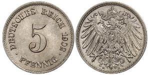 5 Pfennig Empire allemand (1871-1918) Cuivre/Nickel 