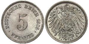 5 Pfennig Empire allemand (1871-1918) Cuivre/Nickel 
