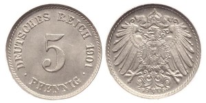 5 Pfennig Empire allemand (1871-1918) Cuivre/Nickel 