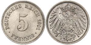 5 Pfennig Empire allemand (1871-1918) Cuivre/Nickel 