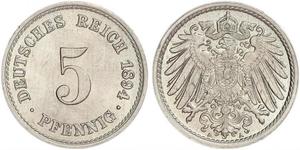 5 Pfennig Empire allemand (1871-1918) Cuivre/Nickel 