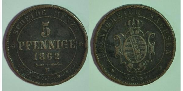 5 Pfennig States of Germany Kupfer 