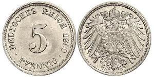 5 Pfennig Deutsches Kaiserreich (1871-1918) Kupfer/Nickel 