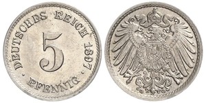 5 Pfennig Deutsches Kaiserreich (1871-1918) Kupfer/Nickel 