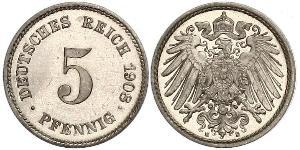 5 Pfennig Deutsches Kaiserreich (1871-1918) Kupfer/Nickel 