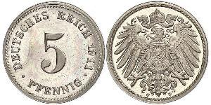 5 Pfennig Deutsches Kaiserreich (1871-1918) Kupfer/Nickel 