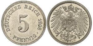 5 Pfennig Deutsches Kaiserreich (1871-1918) Kupfer/Nickel 