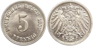 5 Pfennig Deutsches Kaiserreich (1871-1918) Kupfer/Nickel 