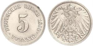 5 Pfennig Deutsches Kaiserreich (1871-1918) Kupfer/Nickel 