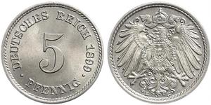 5 Pfennig Deutsches Kaiserreich (1871-1918) Kupfer/Nickel 