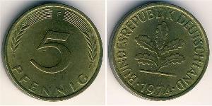 5 Pfennig Alemania Occidental (1949-1990) Latón 