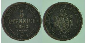 5 Pfennig Stati federali della Germania Rame 