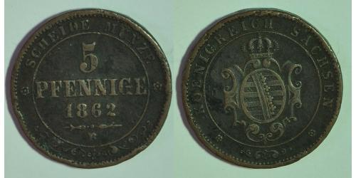 5 Pfennig Stati federali della Germania Rame 