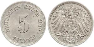 5 Pfennig Impero tedesco (1871-1918) Rame/Nichel 