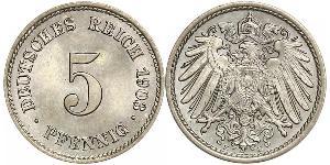 5 Pfennig Impero tedesco (1871-1918) Rame/Nichel 