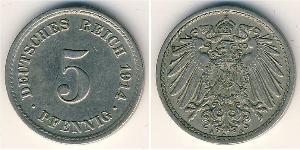 5 Pfennig Impero tedesco (1871-1918) Rame/Nichel 