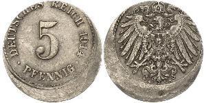 5 Pfennig Impero tedesco (1871-1918) Rame/Nichel 