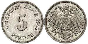 5 Pfennig Impero tedesco (1871-1918) Rame/Nichel 