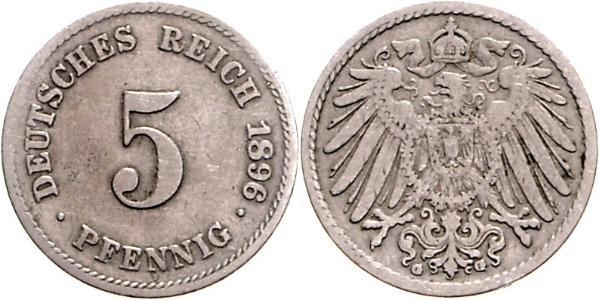 5 Pfennig Impero tedesco (1871-1918) Rame/Nichel 