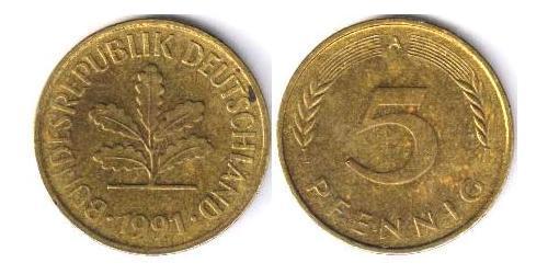 5 Pfennig 德国 Steel/銅 