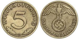 5 Pfennig Alemania nazi (1933-1945)  