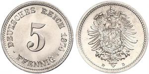 5 Pfennig Empire allemand (1871-1918)  