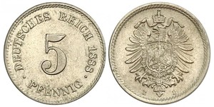 5 Pfennig Empire allemand (1871-1918)  