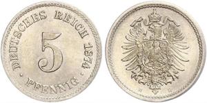 5 Pfennig Imperio alemán (1871-1918)  