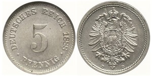 5 Pfennig 德意志帝國 (1871 - 1918)  