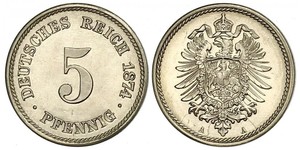 5 Pfennig 德意志帝國 (1871 - 1918)  