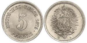 5 Pfennig 德意志帝國 (1871 - 1918)  