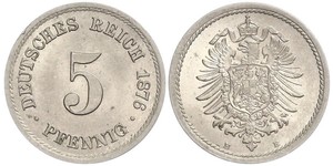 5 Pfennig 德意志帝國 (1871 - 1918)  
