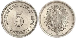 5 Pfennig 德意志帝國 (1871 - 1918)  