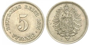 5 Pfennig 德意志帝國 (1871 - 1918)  