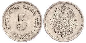 5 Pfennig 德意志帝國 (1871 - 1918)  