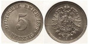 5 Pfennig 德意志帝國 (1871 - 1918)  
