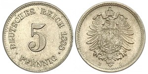 5 Pfennig 德意志帝國 (1871 - 1918)  