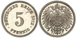 5 Pfennig 德意志帝國 (1871 - 1918) 銅/镍 