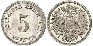 5 Pfennig 德意志帝國 (1871 - 1918) 銅/镍 