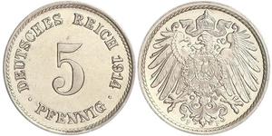 5 Pfennig 德意志帝國 (1871 - 1918) 銅/镍 