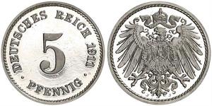 5 Pfennig 德意志帝國 (1871 - 1918) 銅/镍 