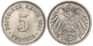 5 Pfennig 德意志帝國 (1871 - 1918) 銅/镍 