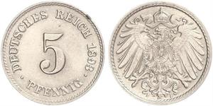5 Pfennig 德意志帝國 (1871 - 1918) 銅/镍 